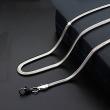Fashion simple titanium steel necklace flat snake chain Stainless steel chain men and women sweater chain jewelry hot sale 2024 - buy cheap