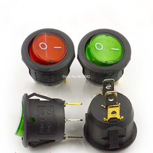 Interruptor rocker redondo botão de pressão interruptor de barco kcd1 3p com luz vermelho verde diâmetro externo 23mm 3 pés dois interruptores unipolar 2024 - compre barato