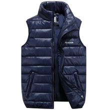 Новый зимний жилет для мужчин без рукавов куртка мужская повседневная модная однотонная Детская жилетка Куртка теплое пальто Veste Homme размера плюс 5XL 6XL 2024 - купить недорого