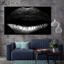 JHLJIAJUN Wall Picture Canvas Painting Poster Wall Art Print Sexy Lips Black White  Painting Home Decor For Living Room 2024 - buy cheap