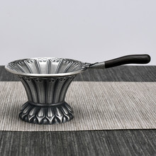 Juego de té de plata pura hecho a mano, platillo de fugas de té compuesto de plata 999, kung-fu 2024 - compra barato