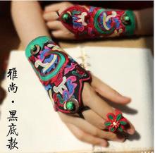 Hand-embroidered gloves, national wind, wristband, cuff, embroidery, ethnic dance performance 2024 - buy cheap