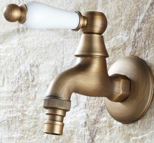 Antique brass Ceramic  Lever Wall Mounted Mop Water Tap Garden Washing Machine Copper Faucet aav106 2024 - buy cheap