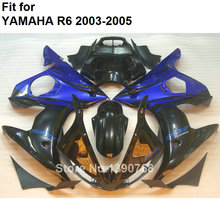 Kit de carroçaria para yamaha yzf r6 2003 2004 2005 azul escuro preto peças da motocicleta kit carenagens yzfr6 03 04 05 bc04 2024 - compre barato