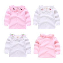 spring  autumn Children's shirts children's clothing baby girls new long-sleeved T-shirt  white shirt baby girl cloth 2024 - buy cheap