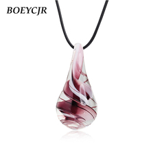 BOEYCJR 2 Colors Novel Glass Water Drop Necklace Short Chain Handmade Ethnic Quicksand Pendant Necklace for Women Christmas  2024 - buy cheap