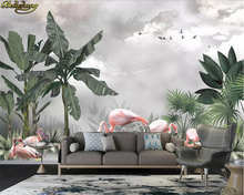 Beibehang пользовательские обои ручная роспись HD Северное растение Фламинго красивый пейзаж фон для стен 3D Роспись papel de parede 2024 - купить недорого