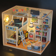 Doube K kawaii мебель игрушка миниатюрная спальня Дерево DIY куклы дом ролевые игры игрушки для девочек детский Кукольный домик творческие подарки 2024 - купить недорого