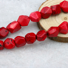 Irregular Red Turkey stone loose beads 8-12mm 15" 2pc/lot DIY  fit women hot fashion style jewelry making accessory 2024 - buy cheap