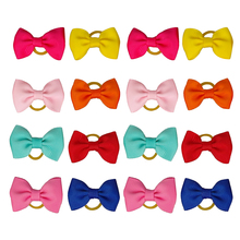 100pcs Cute Candy Colors Puppy Dog Cat Hair Bows Rubber Band Pet Grooming Accessories Headress 2024 - buy cheap