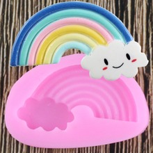 Rainbow Silicone Mold DIY Cake Decorating Cupcake Topper Fondant Chocolate Candy Mould Kitchen Baking Moulds Polymer Clay Molds 2024 - buy cheap