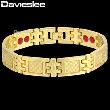 Davieslee Magnet Bracelets For Men Power Health Care Stainless Steel Chain Bracelet 2018 Fashion Jewelry Gifts 12mm DKB582 2024 - buy cheap