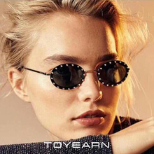 TOYEARN 2019 New Vintage Oval Sunglasses Women Brand Designer Lady Luxury Diamond Frame Steampunk Sun Glasses For Female Eyewear 2024 - buy cheap