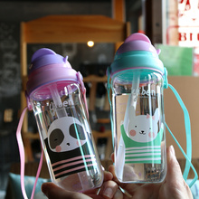 Copo de água para crianças 430ml, copo de alimentação do bebê de saúde ambiental, copos de suco de leite dos desenhos animados, presente para crianças garrafa de água do bebê 2024 - compre barato