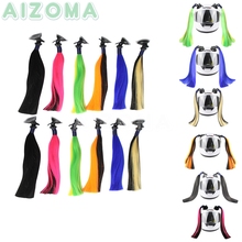 6 Colors Racing Biker Street Ski Stick On Helmet Hair Pigtails Colorful Cap Ponytail Helmet Decoration Braids Colorful Universal 2024 - buy cheap