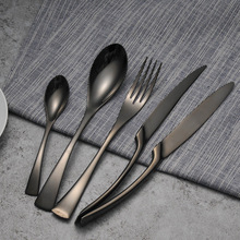 Luxury Black Cutlery Set Stainless Steel Western Food Tableware Sets Fork Steak Knife TeaSpoon Dinner Dinnerware Set 8pcs/ 10pcs 2024 - buy cheap