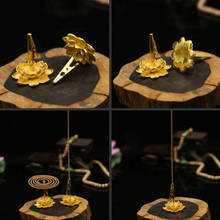 Golden Incense Clip Burner Holder Religious House Decoration Decor Lotus 2024 - buy cheap