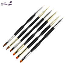 Nail Art  Dual End Poly UV Gel Extension Builder Acrylic Liquid Powder Brush Lines Stripe Liner Drawing Pen Manicure Tool 2024 - buy cheap
