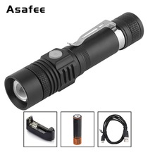 Mini XML T6 LED Rechargeable Flashlight Work Light USB Flashlight with Hanging Hook for Outdoors Camping Torch Flashlight 2024 - buy cheap