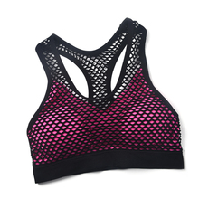 Breathable Mesh Sport Bra Top Women Hollow Out Cross Shockproof Push Up Yoga Bras For Fitness Running Gym Vest Top 2022 Newest 2024 - buy cheap