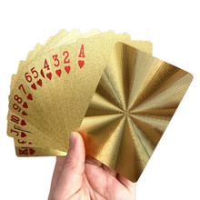 Conjunto de cartas de plástico de pvc à prova d'água, conjunto de 54 peças de baralho de poker, ferramenta de habilidade mágica clássica, caixa de mágica dourada 2024 - compre barato