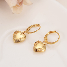 Brincos pingente de coração, joia feminina dourada 2024 - compre barato