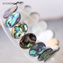 Free Shipping New without tags Fashion Jewelry Oval Natural Blue New Zealand Abalone Shell Bracelet 7" 1Pcs RH032 2024 - buy cheap