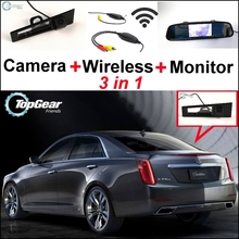 Cámara de visión trasera 3 en 1 con WiFi, receptor inalámbrico y Monitor de espejo, sistema de estacionamiento fácil DIY para Cadillac CTS 2008 ~ 2014 2024 - compra barato