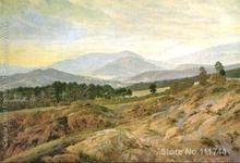 Pintura a óleo manual de alta qualidade arte de paisagem gigante, montanhas ii caspar david impressão 2024 - compre barato