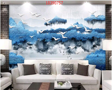 Beibehang tamanho personalizado novo chinês impresso três-tinta dimensional 3d paisagem pintura de paisagem decoração de papel de parede 2024 - compre barato
