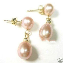 Stylish pair Jewellery pink cultured pearl earring AAA+ HBJFD45212 2024 - buy cheap