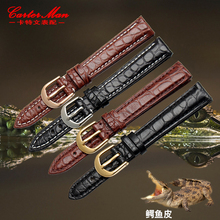 Crocodilo pulseira de alta qualidade pulseira de couro Genuíno 12mm 13mm 14mm 15mm 16mm tamanho pequeno das mulheres relógio de pulseira 2024 - compre barato