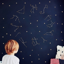 Large Size Zodiac Constellation Wall Decals Art Nursery Wall Decoration Zodiac Stars Vinyl Art Sticker Baby Room Wall Decor 2024 - buy cheap