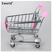 Eworld-Mini carrito de mano de supermercado para niños, carrito de compras de juguete de dibujos animados, para regalo, color rosa 2024 - compra barato