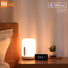 Xiaomi-Lámpara de mesita de noche Mijia 2 con bluetooth y wifi, iluminación, lámpara led de noche de 400 lúmenes, control táctil, para Apple HomeKit Siri, colorida 2024 - compra barato