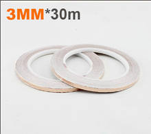 Free Shipping, 2 roll 3MM*30M Single Adhesive Conductive Copper Foil Tape EMI Shielding Copper Foil Strip for Stained Glass Work 2024 - buy cheap