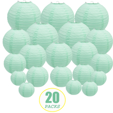 Lanterna de papel verde de hortelã, 20 peças, 6 "-12", lâmpada chinesa redonda para festa de casamento, lampion de casamento, decoração diy suspensa 2024 - compre barato