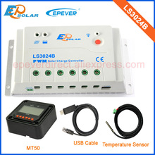 Epever pwm 30a 30amp regulador de bateria solar, com usb + sensor de temperatura e preto mt50 ls3024b 2024 - compre barato