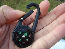 Keychain Luminous Night Light Hanging Key Ring Compass Multifunctional Camping Hiking Metal Zine Alloy Carabiner Mini Compass 2024 - buy cheap