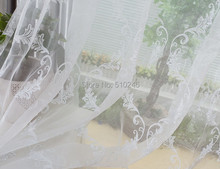 new arrival customized fashion design white embroidered  sheer door window screening hook style organza day curtain tulle 2024 - buy cheap