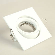 Holofote quadrado branco para lâmpada, suporte ajustável para mr16 e gu10, diâmetro 50mm