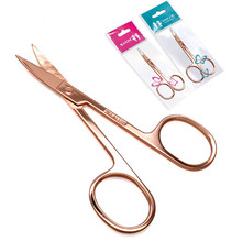 1pcs Rose Gold Eyebrow Trimmer Stainless Steel Cosmetic Scissors Eyelash Beauty Scissors Shaping Eyebrow Makeup Tools 2024 - buy cheap