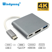 Adaptador USB C a HDMI para Macbook Pro Thunderbolt 3, Hub tipo C con puerto USB a USB 3,0, HDMI 4K con USB-C de entrega de energía 2024 - compra barato
