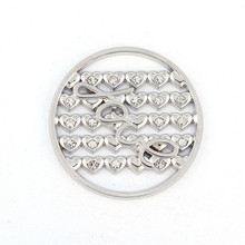 Vinnie diseño joyería nueva moneda de amor con corazones de cristal para colgante de 35mm 2024 - compra barato
