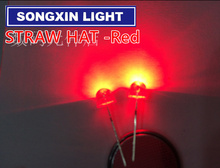 50 pces 5mm diodo emissor de luz transparente led luz vermelha palha chapéu claro lente 5mm diodo emissor de luz lâmpada grande angular através do furo 2024 - compre barato