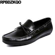 Mocassins de couro genuíno de alta qualidade, loafers masculinos, estilo britânico, loafers, baixos de luxo na cor preta 2024 - compre barato
