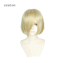 ccutoo 12" Blonde Short Fluffy Syntheitc Full Party Hair Heat Resistance Cosplay Wigs 2024 - buy cheap