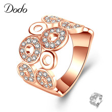 Anillo de diseño único con círculos huecos, anillo de plata de Color oro rosa para mujer, banda de boda de fiesta a la moda, joyería, anillos de bisutería dm091 2024 - compra barato