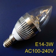 Venda quente 3W LED de alta potência luzes de velas, E14 3w lâmpadas led, E14 levou lâmpadas de cristal frete grátis (5 pçs/lote) 2024 - compre barato