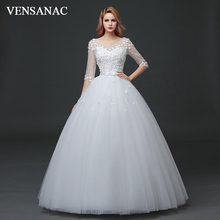 Vensanac-vestido de noiva 2018, vestido de casamento com meia manga, costas nuas 2024 - compre barato